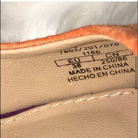 ZARA Orange and Purple Suede Platform Peed Pumps - Picture 4 of 8